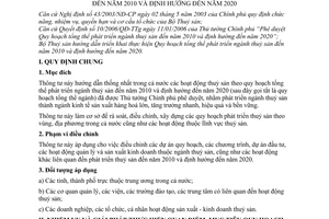 Thông tư 03/2006/TT-BTS hướng dẫn thực hiện quy hoạch tổng thể phát triển ngành thuỷ sản đến năm 2010 định hướng đến năm 2020