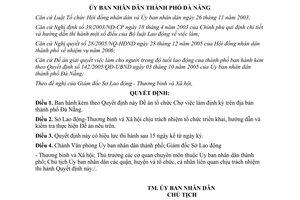 Quyết định 33/2006/QĐ-UBND tổ chức chợ việc làm định kỳ thành phố Đà Nẵng