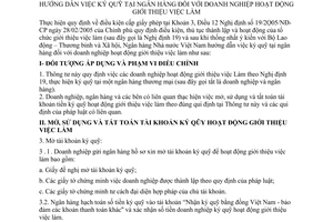 Thông tư 02/2006/TT-NHNN hướng dẫn ký quỹ ngân hàng doanh nghiệp hoạt động giới thiệu việc làm