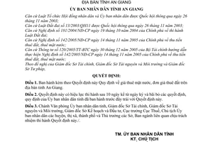 Quyết định 16/2006/QĐ-UBND giá thuê mặt nước, đơn giá thuê đất tỉnh An Giang