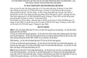 Quyết định 56/2006/QĐ-UBND thành lập Tổ Cán sự xã hội tình nguyện tại phường-xã, thị trấn thành phố Hồ Chí Minh