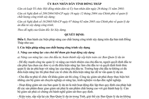 Quyết định 23/2006/QĐ-UBND nâng cao chất lượng công trình xây dựng Đồng Tháp