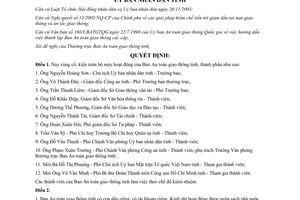 Quyết đinh 99/2006/QĐ-UBND củng cố bộ máy hoạt động Ban An toàn giao thông Bình Dương