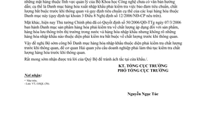 Công văn 1916/TCHQ-GSQL danh mục hàng NK phải kiểm tra chất lượng