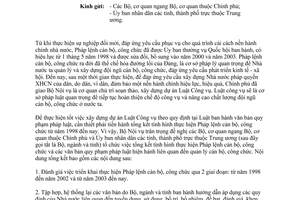 Công văn 2049/BNV-CCVC tổ chức đánh giá việc thực hiện Pháp lệnh cán bộ, công chức