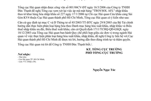 Công văn 1977/TCHQ-GSQL phân loại hàng hóa nhập khẩu