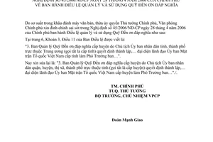 Công văn 71/CP-VX đính chính NĐ 45/2006/NĐ-CP Điều lệ quản lý và sử dụng Quỹ Đền ơn đáp nghĩa