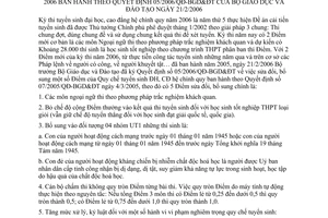 Công văn 3041/BGD&ĐT-ĐH&SĐH bổ sung  quy chế tuyển sinh năm 2006 theo QĐ 2006/QĐ-BGD&ĐT