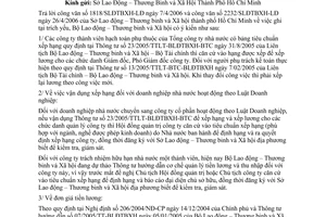 Công văn 1598/LĐTBXH-TL hướng dẫn xếp hạng và xây dựng đơn giá tiền lương