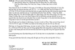 Công văn 216/QLTT-NVCHG phối hợp triển khai đợt kiểm tra tăng cường tạp chất trong tôm nguyên liệu