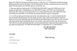 Công văn 951/BXD-QLN Trả lời công văn 277/SXD-QLN