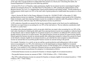 Official Dispatch No. 1706/TCT-PCCS, On business income tax exemption or reducti
