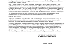 Official Dispatch No. 1728/TCT-PCCS, on Accounting loan interest payments as rea