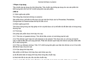 Tiêu chuẩn Việt Nam TCVN 6387:2006 (CODEX STAN 37 : 1981, REV.1 : 1995) về tôm đóng hộp do Bộ Khoa học và Công nghệ ban hành