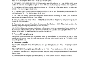 Tiêu chuẩn ngành 22TCN 307:2006 về phương tiện giao thông cơ giới đường bộ - ôtô – yêu cầu an toàn chung do  Bộ Giao thông vận tải ban hành