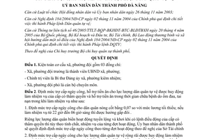 Quyết định 41/2006/QĐ-UBND kiện toàn cơ cấu tổ chức xã phường đội trợ cấp ngày công hỗ trợ tiền ăn Đà Nẵng