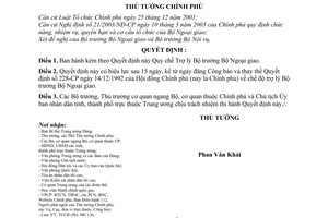 Quyết định 95/2006/QĐ-TTg Quy chế Trợ lý Bộ trưởng Bộ Ngoại giao