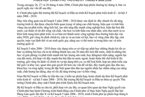 Nghị quyết  06/2006/NQ-CP Phiên họp Chính phủ thường kỳ tháng 4 năm 2006