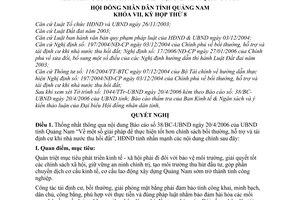 Nghị quyết 52/2006/NQ-HĐND thực hiện chính sách tái định cư, bồi thường,