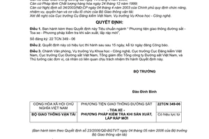 Quyết định 23/2006/QĐ-BGTVT Tiêu chuẩn ngành 22 TCN 349-06