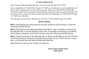 Quyết định 114/2006/QĐ-UBND Quy chế đặt đổi tên đường công trình công cộng
