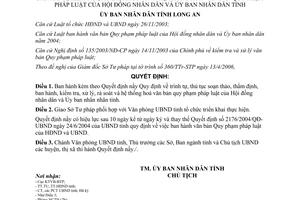 Quyết định 18/2006/QĐ-UBND soạn thảo rà soát văn bản quy phạm pháp luật Long An