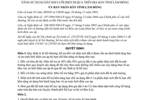Quyết định 24/2006/QĐ-UBND bồi thường đất dưới hành lang bảo vệ lưới điện Lâm Đồng
