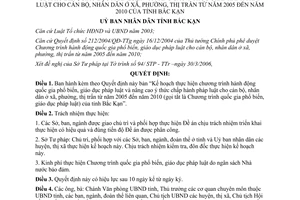 Quyết định 883/2006/QĐ-UB phổ biến giáo dục pháp luật nâng cao ý thức 2005 2010 Bắc Kạn