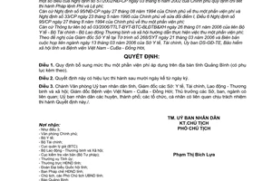 Quyết định 19/2006/QĐ-UBND  bổ sung mức thu viện phí