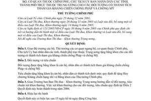 Quyết định 98/2006/QĐ-TTg Bằng khen Bộ trưởng, Thủ trưởng cơ quan ngang bộ,thuộc Chính phủ, Chủ tịch UBND tỉnh cho đối tượng tham gia chống Pháp,Mỹ