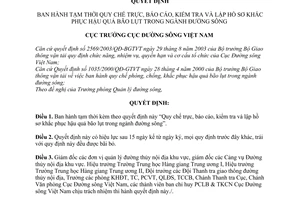 Quyết định 619/QĐ-CĐS Quy chế trực, báo cáo, kiểm tra