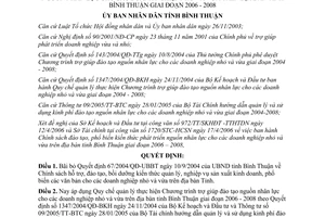 Quyết định 38/2006/QĐ-UBND phổ biến kiến thức phát triển nguồn nhân lực Bình Thuận 2006-2008