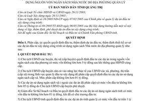 Quyết định 45/2006/QĐ-UBND  phân cấp, ủy quyền quyết định đầu tư, thẩm định dự án đầu tư, thẩm định thiết kế cơ sở các dự án đầu tư xây dựng