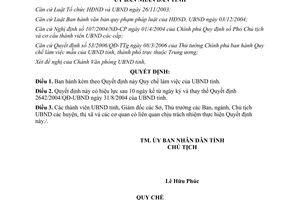 Quyết định 47/2006/QĐ-UBND quy chế làm việc ủy ban nhân dân Quảng Trị