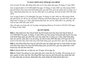 Quyết định 20/2006/QĐ-UBND chương trình phổ biến giáo dục pháp luật Quảng Bình
