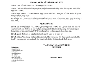 Quyết định 07/2006/QĐ-UBND bãi bỏ Quyết định 27/2003/QĐ-UB Lạng Sơn