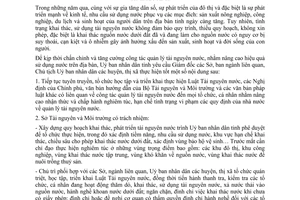 Chỉ thị 15/CT-UBND tăng cường công tác quản lý tài nguyên nước