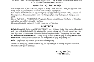 Quyết định 1236/QĐ-BCN đính chính Thông tư 01/2006/TT-BCN