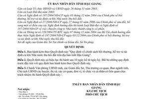 Quyết định 14/2006/QĐ-UBND chính sách bồi thường, hỗ trợ tái định cư khi Nhà nước thu hồi đất