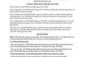 Quyết định 1459/QĐ-UBND 2006 giải phóng mặt bằng Khu kinh tế mở Chu Lai Quảng Nam