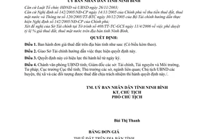 Quyết định 995/2006/QĐ-UBND đơn giá thuê đất trên địa bàn tỉnh