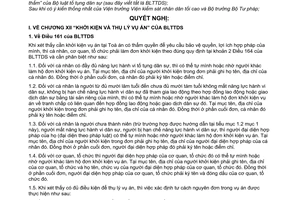 Nghị quyết 02/2006/NQ-HĐTP hướng dẫn thi hành quy định trong phần thứ hai “thủ tục giải quyết vụ án tại toà án cấp sơ thẩm”