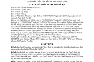 Quyết định 68/2006/QĐ-UBND giao,cho thuê,chuyển mục đích sử dụng đất Thành phố Hà Nội