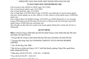 Quyết định 64/2006/QĐ-UBND chuyển Công ty Phát hành sách Hà Nội thành Công ty TNHH Nhà nước 1 thành viên