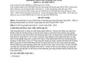 Nghị quyết 36/2006/NQ-HĐND kế hoạch phát triển kinh tế - xã hội 5 năm 2006 - 2010