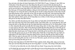 Chỉ thị 18/2006/CT-TTg tăng cường thực hiện Nghị định 05/2005/NĐ-CP bán đấu giá tài sản