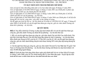 Quyết định 71/2006/QĐ-UBND chế độ cán bộ nghỉ hưu tham gia công tác, giữ các chức danh Trưởng đoàn thể phường – xã, thị trấn