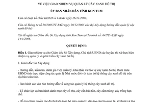 Quyết định 18/2006/QĐ-UBND giao nhiệm vụ quản lý cây xanh đô thị