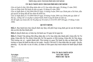 Quyết định 72/2006/QĐ-UBND Quy chế phối hợp định giá tài sản thi hành án dân sự thành phố Hồ Chí Minh