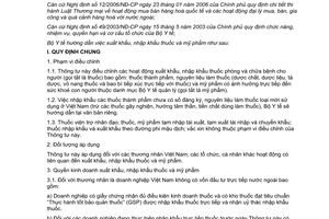 Thông tư 06/2006/TT-BYT hướng dẫn xuất khẩu, nhập khẩu thuốc mỹ phẩm